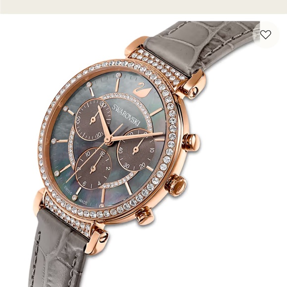 NIB Swarovski Passage Chrono gray band, rose gold watch - Picture 4 of 9